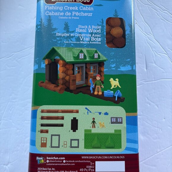 NEW Lincoln Logs Fishing Creek Cabin Building Set - 49 Pieces - Picture 9 of 14